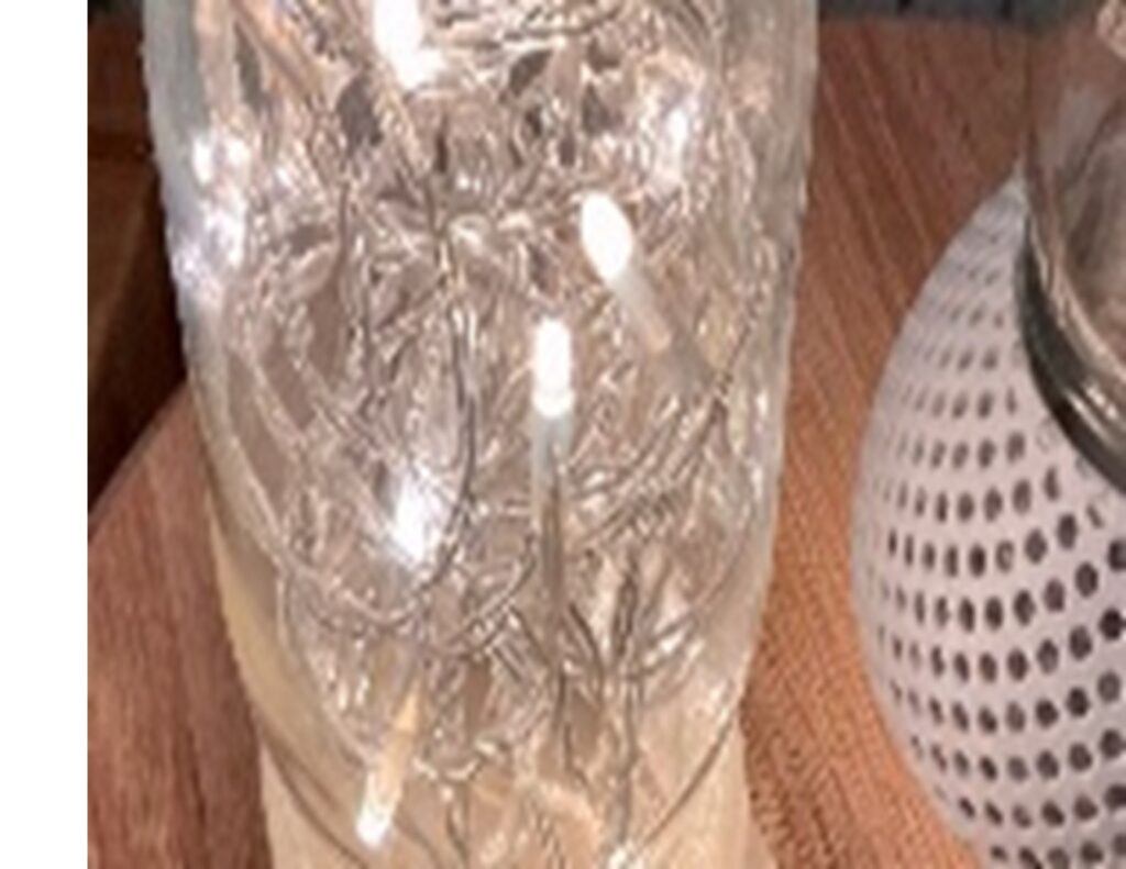 A Jar with a string of LED Lights